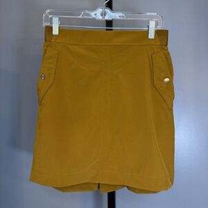 Athleta Vienna Cargo Skort Skirt Brass Yellow Built in Shorts 8 M Medium